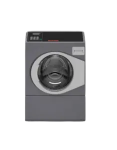 Grijze industriële voorlader wasmachine