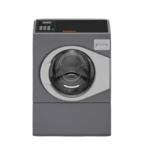 Grijze industriële voorlader wasmachine