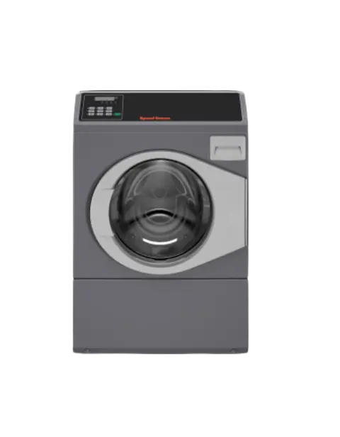 Grijze industriële voorlader wasmachine